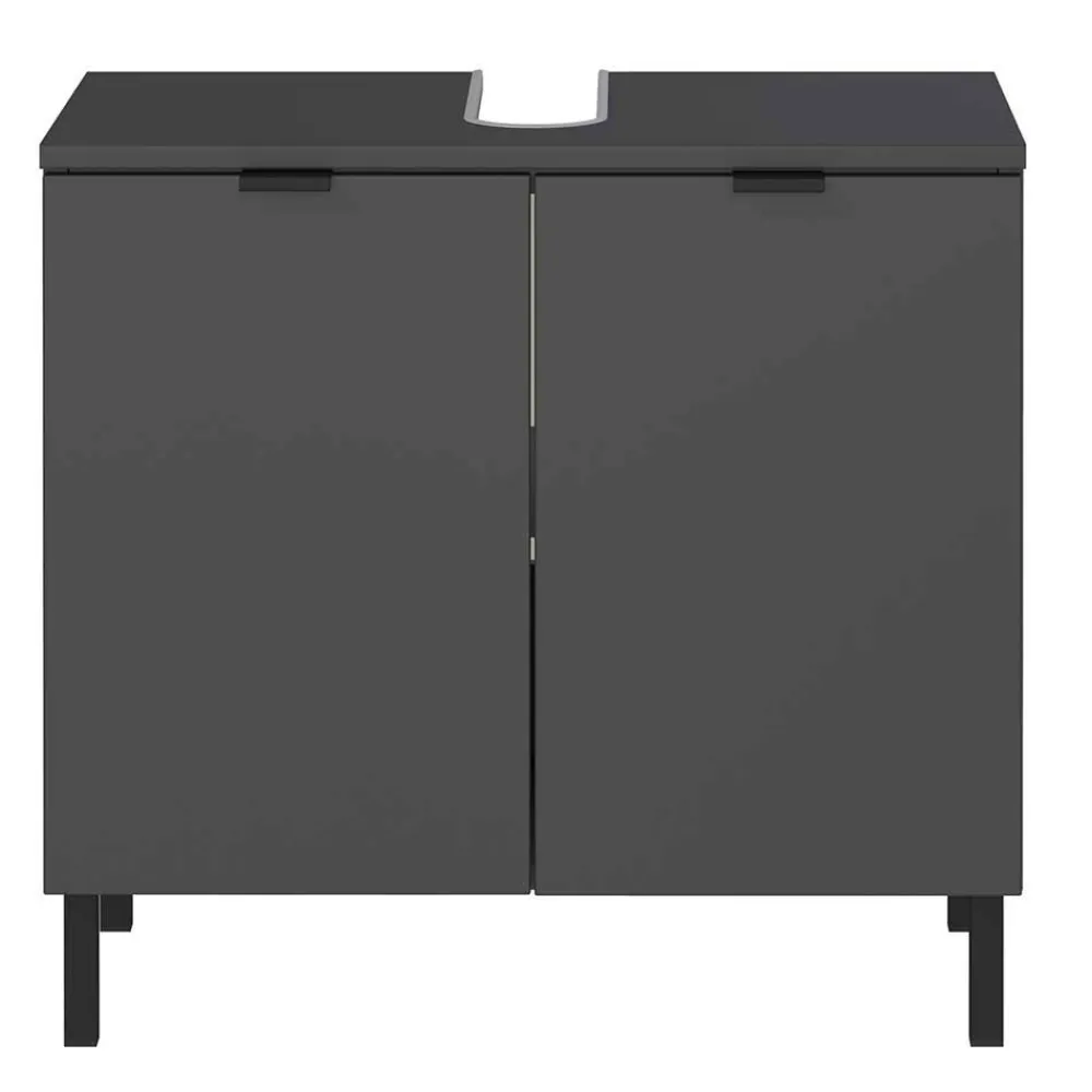 Wohnen Graue Möbel|Waschtisch*Waschbecken-Unterschrank in Dunkelgrau - Quado