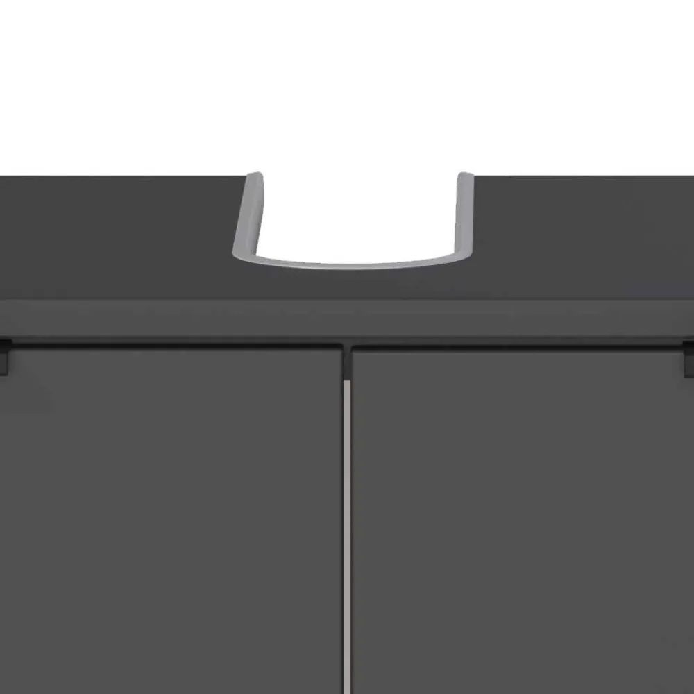 Wohnen Graue Möbel|Waschtisch*Waschbecken-Unterschrank in Dunkelgrau - Quado