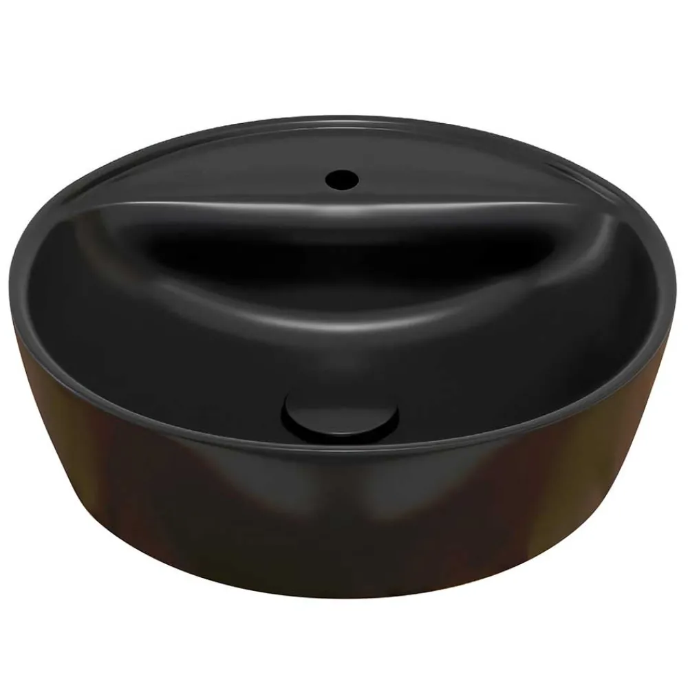 Wohnen Waschtisch|Waschbeckenunterschränke*Waschkommode mit Aufsatzbecken in Schwarz - Crystoga