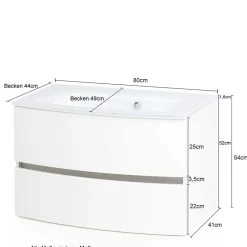 Wohnen Waschtisch|Waschbeckenunterschränke*Waschkommode mit Einlass-Waschbecken - Neuzera