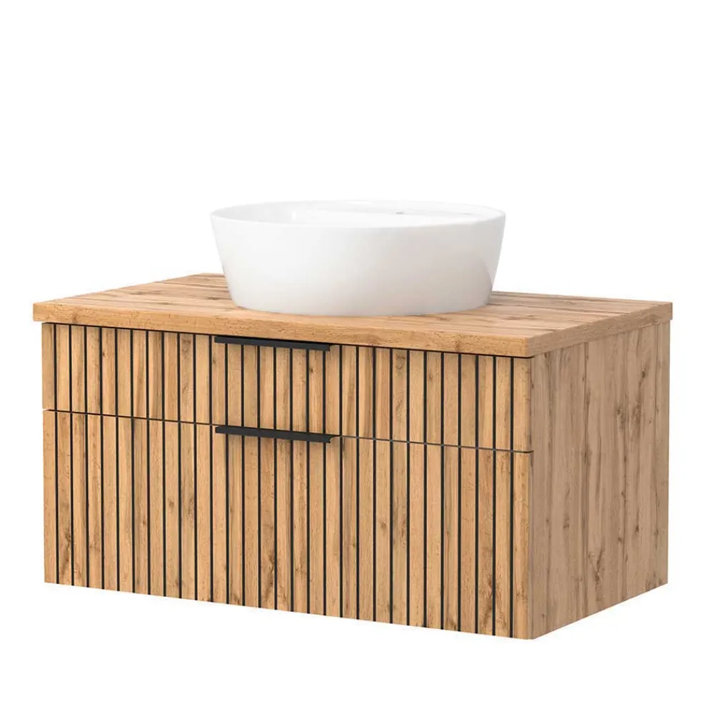 Wohnen Schwarze Möbel|Glasmöbel*Waschkonsole & Spiegelschrank & Unterschrank - Crystoga II (dreiteilig)