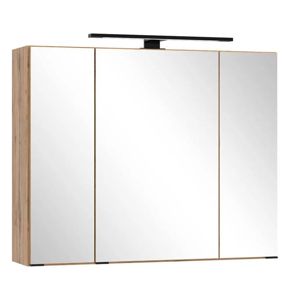 Wohnen Schwarze Möbel|Glasmöbel*Waschkonsole & Spiegelschrank & Unterschrank - Crystoga II (dreiteilig)