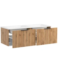 Wohnen Waschkonsole Duo & Lichtspiegel & Schrank - Crystoga (vierteilig)