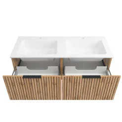 Wohnen Waschkonsole Duo & Lichtspiegel & Schrank - Crystoga (vierteilig)