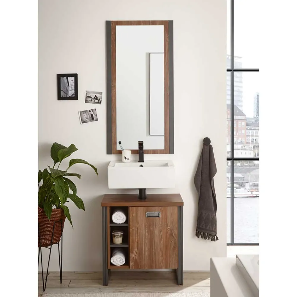 Wohnen Waschplatz mit Spiegel fürs Bad - Forawas (zweiteilig)