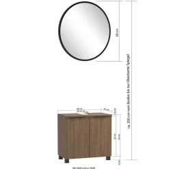 Wohnen Waschplatz und Midischrank Set - Ucaida (dreiteilig)