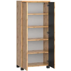 Wohnen Waschtisch & LED Spiegel & Midischrank - Crystoga I (dreiteilig)