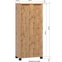 Wohnen Waschtisch & LED Spiegel & Midischrank - Crystoga I (dreiteilig)