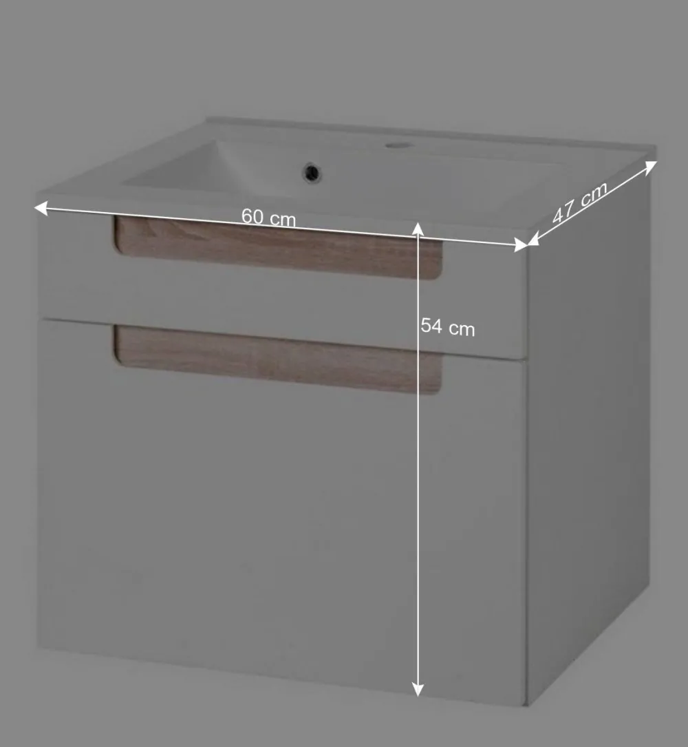 Wohnen Waschtisch|Waschbeckenunterschränke*Waschtisch Hängeschrank Tymos in Weiß