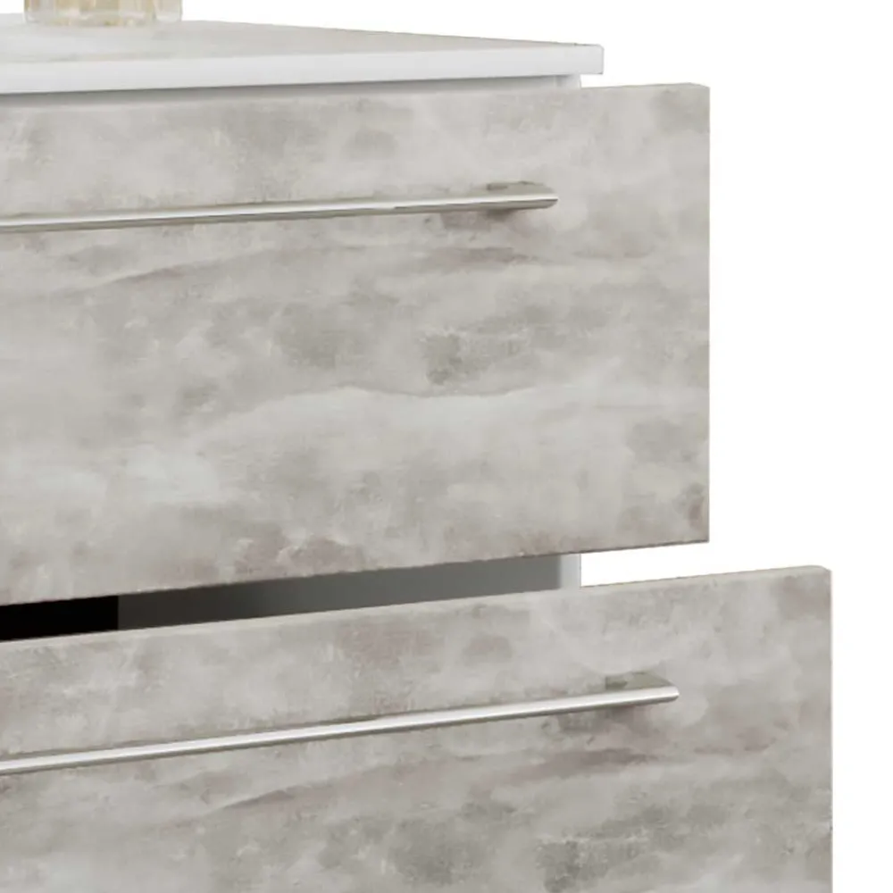 Wohnen Waschtisch|Waschbeckenunterschränke*Waschtisch in Betonoptik in Weiß - Salvadore