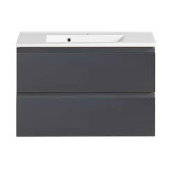 Wohnen Badschränke|Waschtisch*Waschtisch in mattem Grau & Wildeiche - Jambi