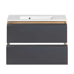 Wohnen Badschränke|Waschtisch*Waschtisch in mattem Grau & Wildeiche - Jambi