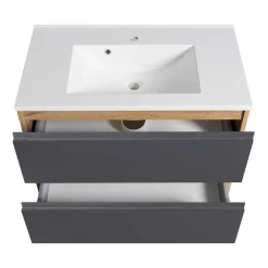 Wohnen Badschränke|Waschtisch*Waschtisch in mattem Grau & Wildeiche - Jambi