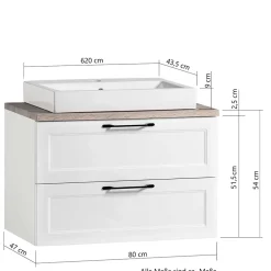 Wohnen Badschränke|Waschtisch*Waschtisch mit Becken in Weiß - Gyatso