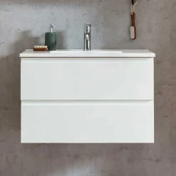 Wohnen Badschränke|Waschtisch*Waschtisch mit Einlasswaschbecken in Weiß - Eight