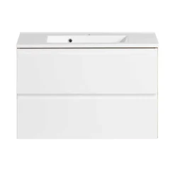 Wohnen Badschränke|Waschtisch*Waschtisch mit Einlasswaschbecken in Weiß - Eight