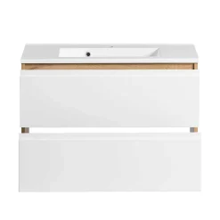 Wohnen Badschränke|Waschtisch*Waschtisch mit Einlasswaschbecken in Weiß - Eight