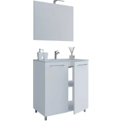 Wohnen Waschtisch mit LED Spiegel Set - Ipsum (zweiteilig)