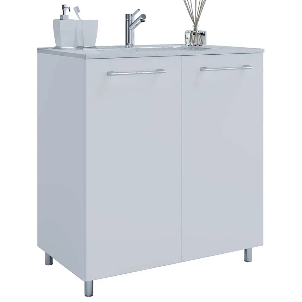 Wohnen Waschtisch mit LED Spiegel Set - Ipsum (zweiteilig)