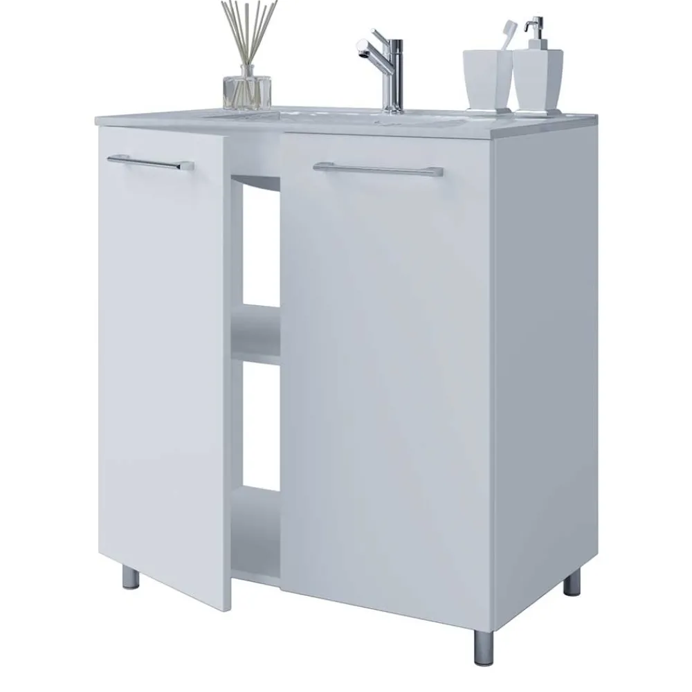 Wohnen Waschtisch mit LED Spiegel Set - Ipsum (zweiteilig)