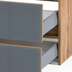 Wohnen Waschtisch Wandkonsole in Grau & Wildeiche - Anviletca