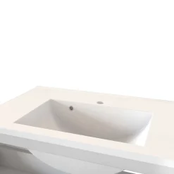 Wohnen Waschtisch Wandkonsole in Grau & Wildeiche - Anviletca