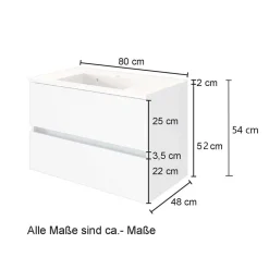 Wohnen Waschtisch Wandkonsole in Grau & Wildeiche - Anviletca