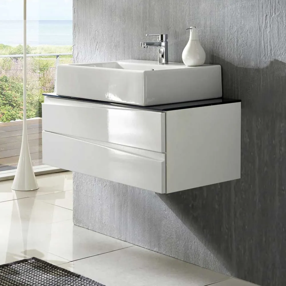 Wohnen Waschtisch-Konsole in Weiß mit Dunkelgrau - Impulse