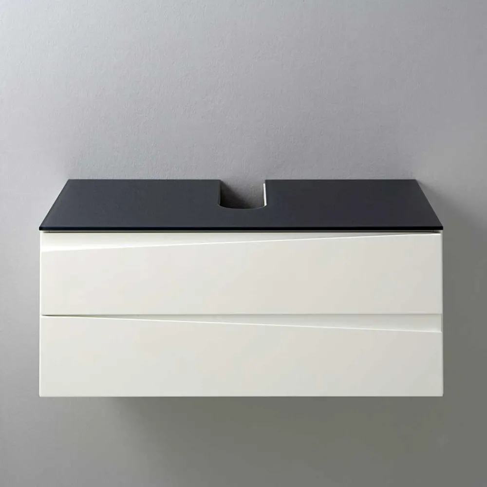 Wohnen Waschtisch-Konsole in Weiß mit Dunkelgrau - Impulse