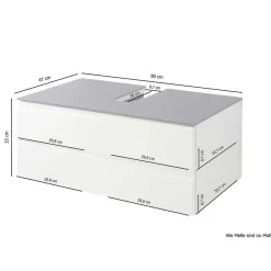 Wohnen Waschtisch-Konsole in Weiß mit Dunkelgrau - Impulse