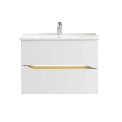 Wohnen Schränke|Skandinavische Möbel*Waschtischkonsole mit LED Licht - Zenata