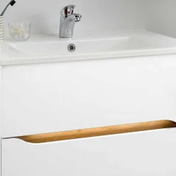 Wohnen Schränke|Skandinavische Möbel*Waschtischkonsole mit LED Licht - Zenata