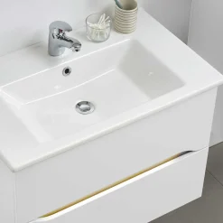 Wohnen Schränke|Skandinavische Möbel*Waschtischkonsole mit LED Licht - Zenata