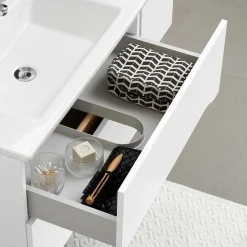 Wohnen Schränke|Skandinavische Möbel*Waschtischkonsole mit LED Licht - Zenata