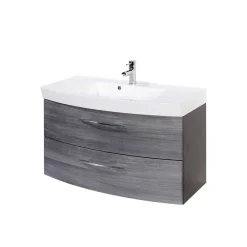 Wohnen Waschtisch|Waschbeckenunterschränke*Waschtischunterschrank Darina in Grau Holzdekor