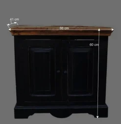 Wohnen Waschtisch|Waschbeckenunterschränke*Waschtischunterschrank Sentiments in Schwarz Mangobaum