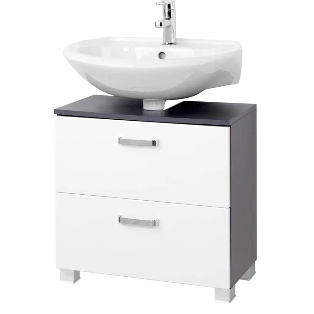 Wohnen Waschtisch|Waschbeckenunterschränke*Waschtischunterschrank Tiamos in Weiß Anthrazit