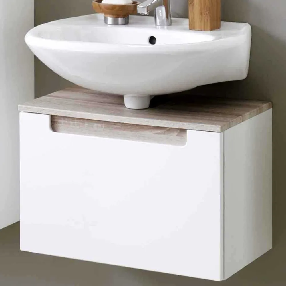 Wohnen Waschtisch|Waschbeckenunterschränke*Waschtischunterschrank Tymos in Weiß Hochglanz