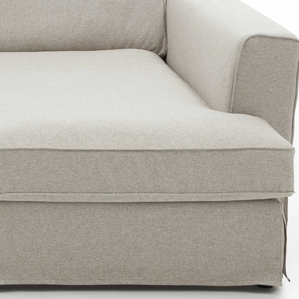 Wohnen Webstoff Ecksofa in Hellgrau - Coisma