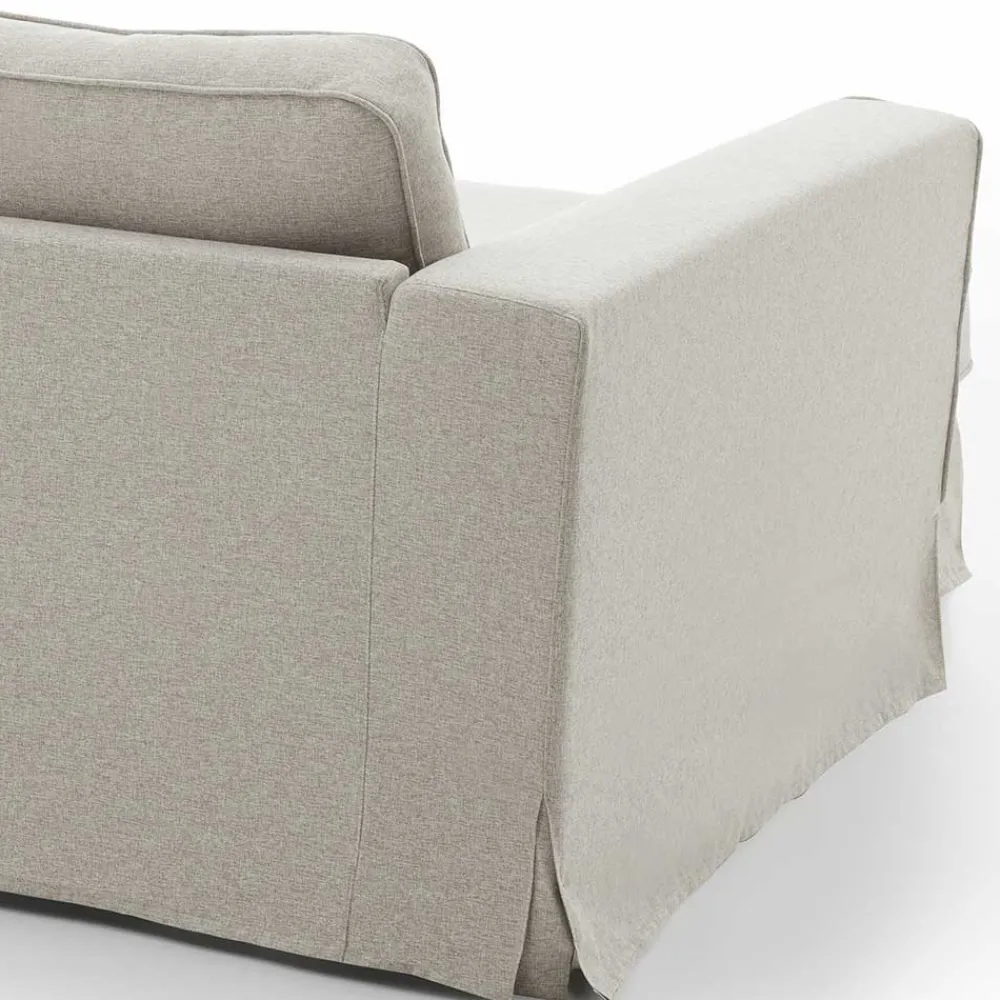 Wohnen Webstoff Ecksofa in Hellgrau - Coisma