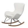 Wohnen Skandinavische Möbel|Stühle*Webstoff Schaukelstuhl in Weiß - Dario