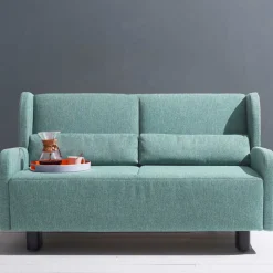 Wohnen Sofas|Sofa*Webstoff Schlafsofa in Petrol Blau - Fancya