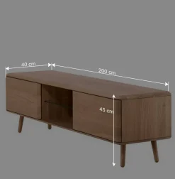 Wohnen Weiß geöltes TV Board aus Eiche Massivholz - Bakaras