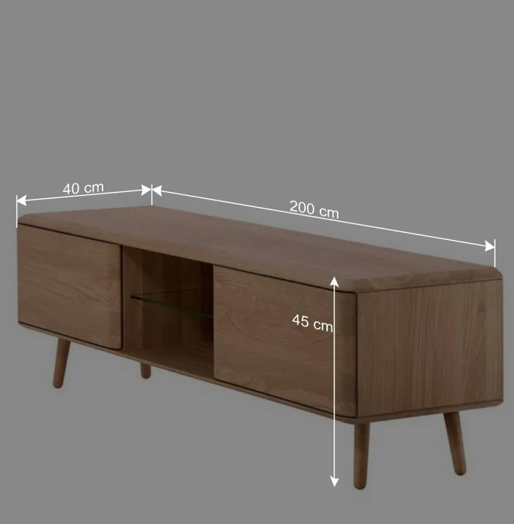 Wohnen Weiß geöltes TV Board aus Eiche Massivholz - Bakaras