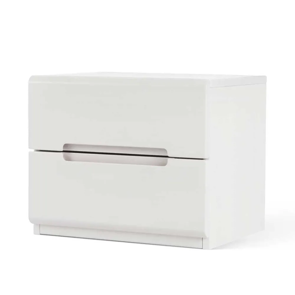 Wohnen Weiß lackierte Nachtkommode Cantabria aus massiver Buche