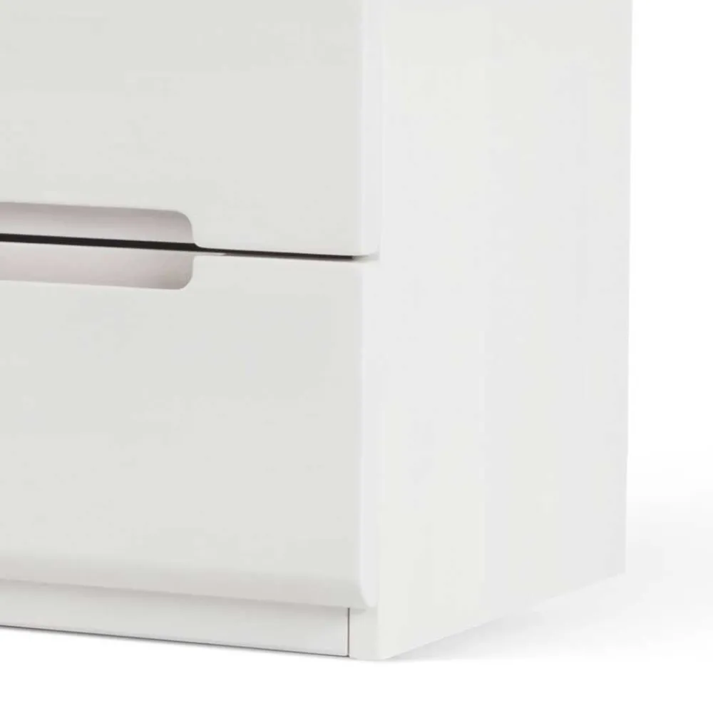 Wohnen Weiß lackierte Nachtkommode Cantabria aus massiver Buche