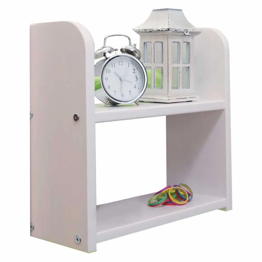 Kinder Wohnen Weiß lackiertes Hochbett Gestell mit Stoff in Pink - Dunyeta