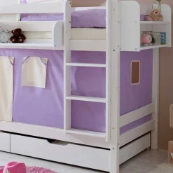 Kinder Wohnen Weiß lackiertes Mädchen Etagenbett mit Bettkasten - Alcamo