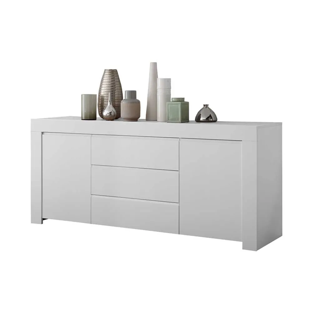 Wohnen Weiß lackiertes Sideboard mit 184 cm Breite - Mikes I