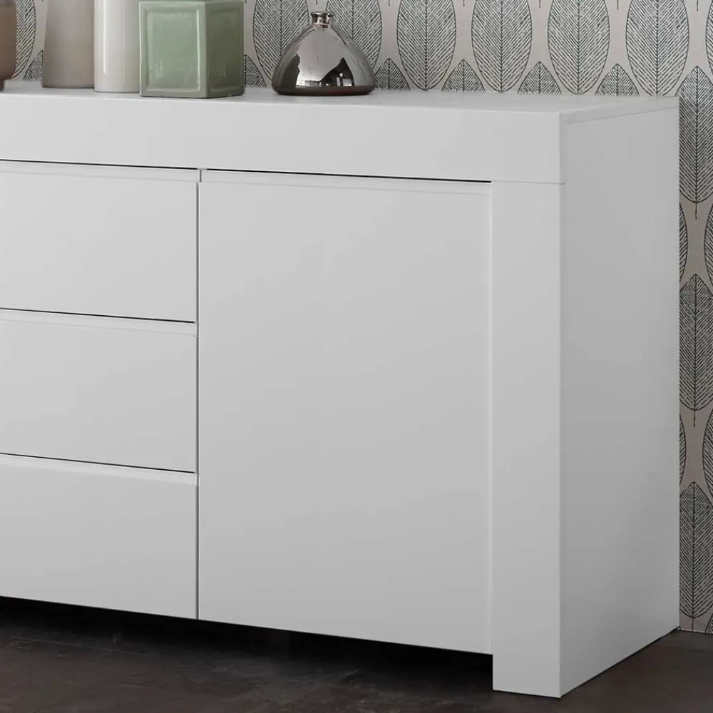 Wohnen Weiß lackiertes Sideboard mit 184 cm Breite - Mikes I